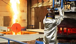 Heat treatment in a foundry