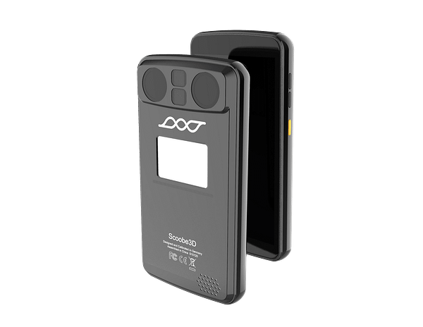 Vorder- und Rückseite des Scoobe3D High-Precision Industrie 3D Scanner professional