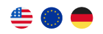 Flagge von USA, Europa und Deutschland für die Darstellung des Patentraums