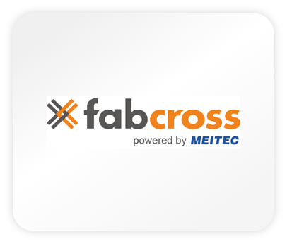 The logo of Fabcross - powered by Meitec