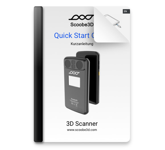Handbuch Vorschau von dem Quick Start Guide des 3D Handscanner Scoobe3D